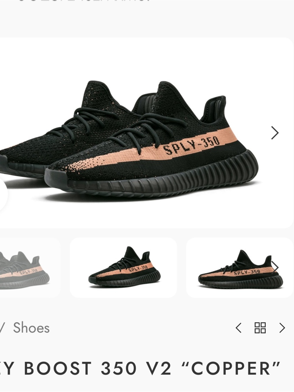 Yeezy Boost 350 V2 Copper Sneakers Black/Copper